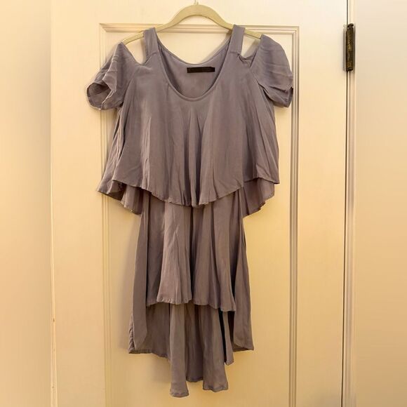 Nicholas K lilac gray double tiered short sleeved tunic dress XS - Picture 1 of 14